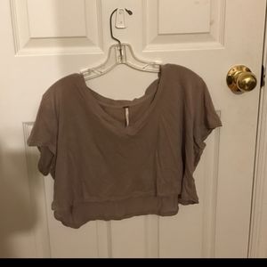 Free people plum crop tee